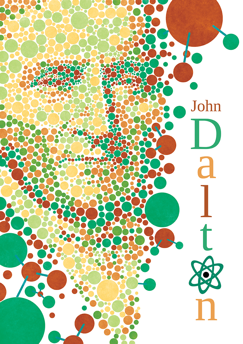 portrait affiche john dalton daltonisme atome josselin limon duparcmeur
